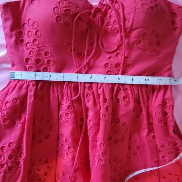 TIBI EYELET DESIGNER RED DRESS Final Discount - Picture 5 of 11
